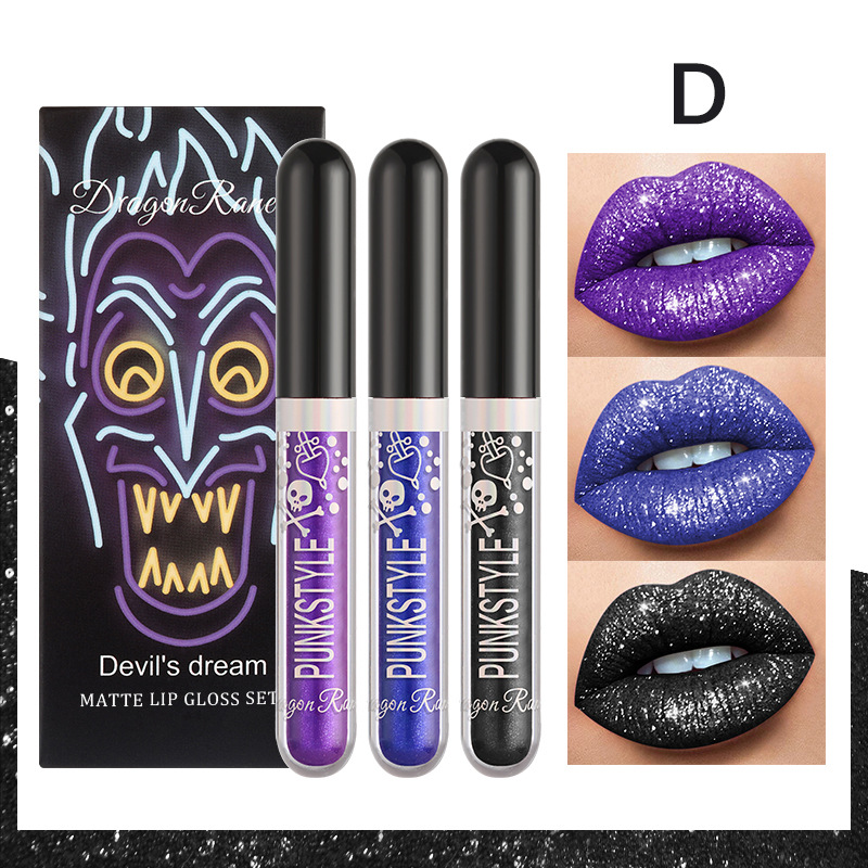 3 pezzi rossetto glitter liquido glitter lucidalabbra diamante luccicante rossetto opaco set lunga durata alto pigmento glitter regalo di trucco per feste di halloween_voghion.com