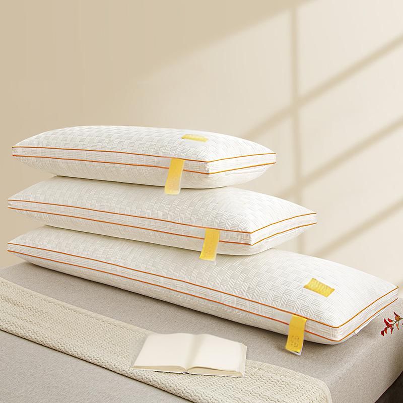 Waffle Textured Memory Foam Pillow Extra Long For Couples Breathable Soybean Fiber Core With Orthopedic Support_voghion.com