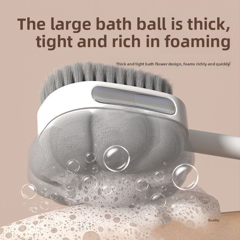 Long Handle Soft Bristle Double-Sided Exfoliating Dirt Removal Bath Brush Back Scrubber Tool_voghion.com