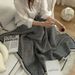 Striped Knitted Sofa Air Conditioning Bed Office Blanket_voghion.com