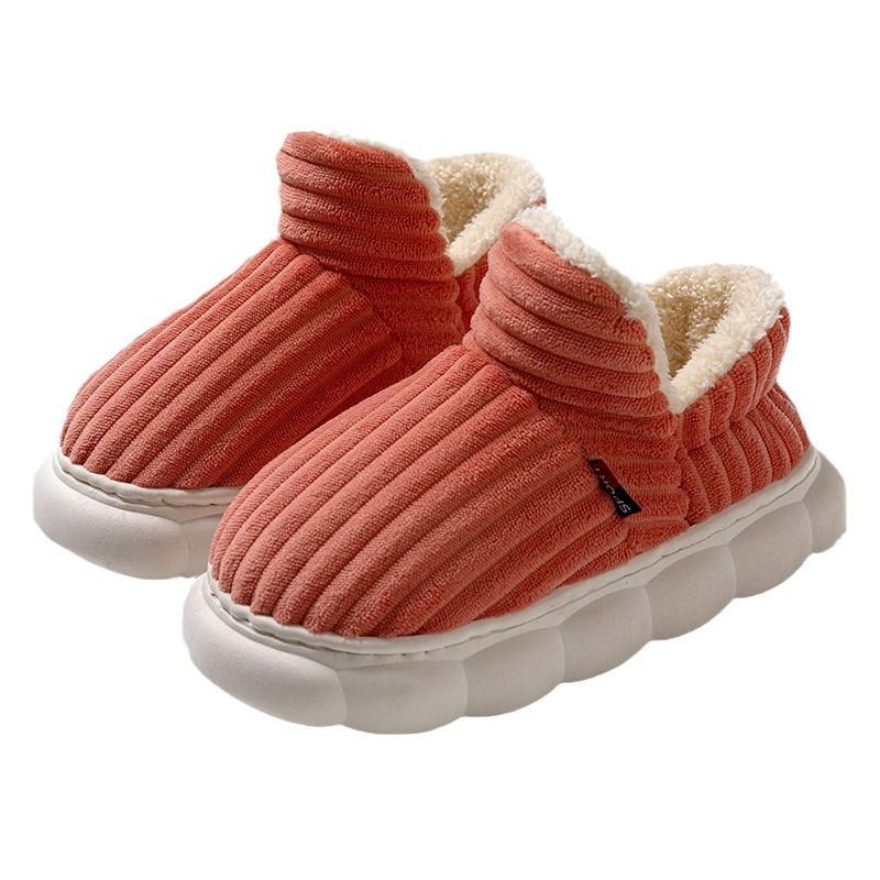 Autumn Winter Cotton Slippers For Women With Heel, Thick Soft Sole, Indoor Home Warm Maternity Shoes, Full Coverage_voghion.com