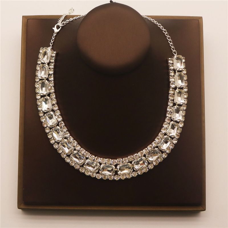 Hot Selling ultra glänzend Strass mat modeschen Kristallkragen an Halskette fir Bijouaccessoiren fir Fraen_voghion.com