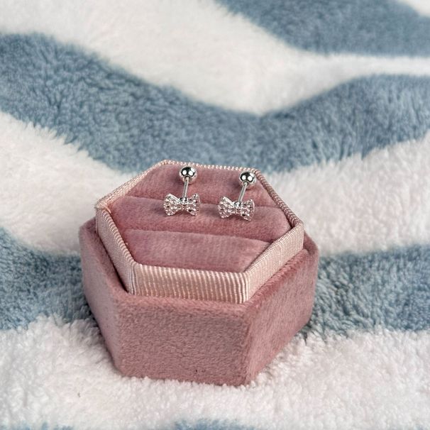 New Mini Petite Bowknot Versatile Screw Twist Bone Studs Ear Care No Removal Needed Earrings For Women_voghion.com