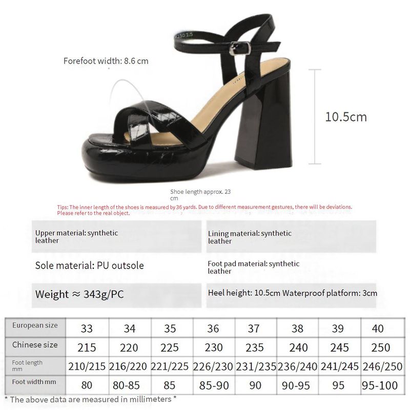 Cameido Women's PU Round - Toe Elegant Business - Casual Thick - Heeled Shoes CD67505_voghion.com