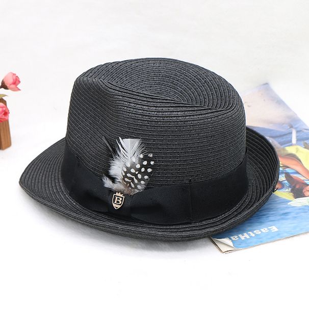 Pánský retro britský černý dárkový klobouk, malý cestovní slunečník, sluneční klobouk_voghion.com