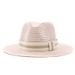 Sombreros Panamá de ala ancha para mujer, sombrero de playa de paja con protección UPF y UV, para viajes, de 54-58-60 cm_voghion.com