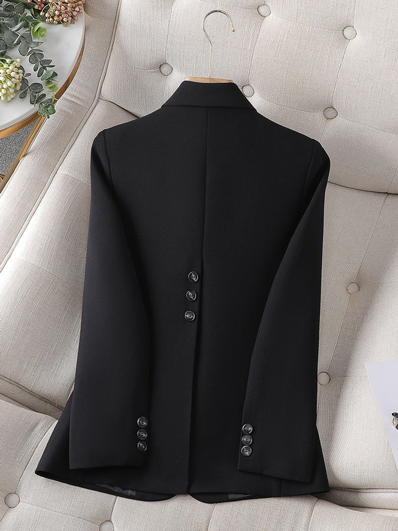 Yitimuceng Blazer uni pour femmes, nouvelle mode coréenne, manches longues, slim, veste de bureau élégante pour dames, simple boutonnage_voghion.com
