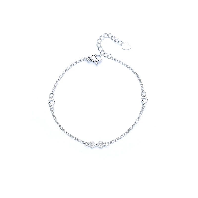 Sier VENUS Sterling Fashion Bowknot Bracelet Girls Personality Simple Girlfriends Jewelry Gift Wholesale_voghion.com