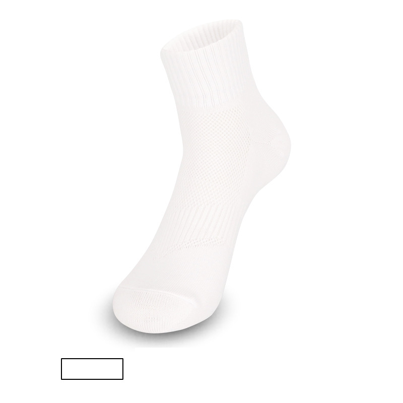 Solid color running socks non-slip sweat-absorbent sports socks non-slip socks for men and women mesh breathable badminton cotton socks wholesale_voghion.com