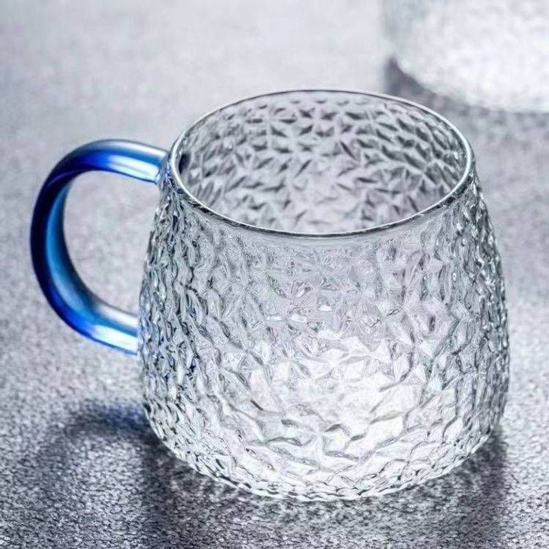 Thickened Hammer Pattern Pineapple Cup Tropical Handle Water Cup Home Fashion Breakfast Cup Beverage Cup Milk Cup Glass Water Cup_voghion.com