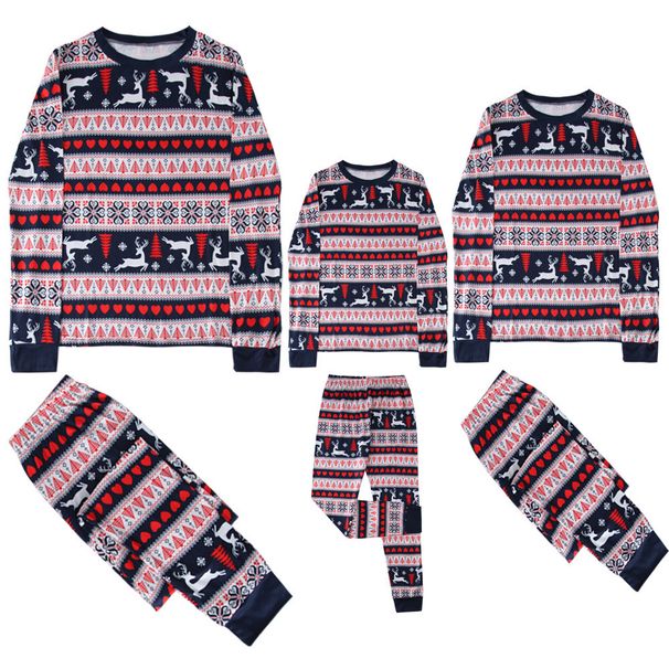 Mother & Kids Festive Family Matching Pajama Set – Christmas-Themed Cozy Lounge Wear For Parents & Kids (Soft Polyester, Multi-Size & Age Options)_voghion.com