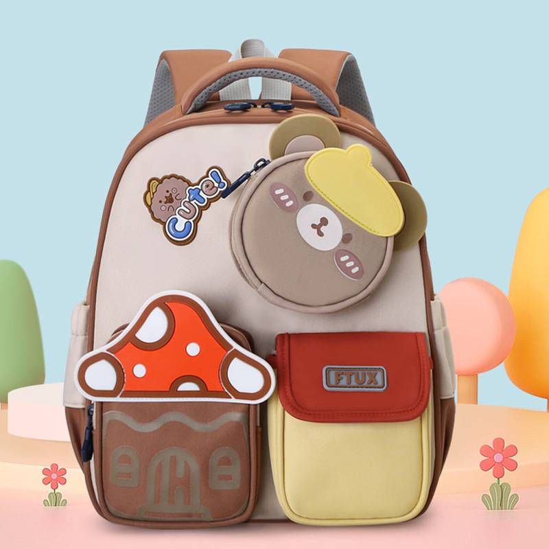 Ergonomic Kids Backpack For Ages 3-6 – Lightweight School Bag With Padded Straps & Cartoon Prints (Pink/Lavender/Blue/Brown)_voghion.com