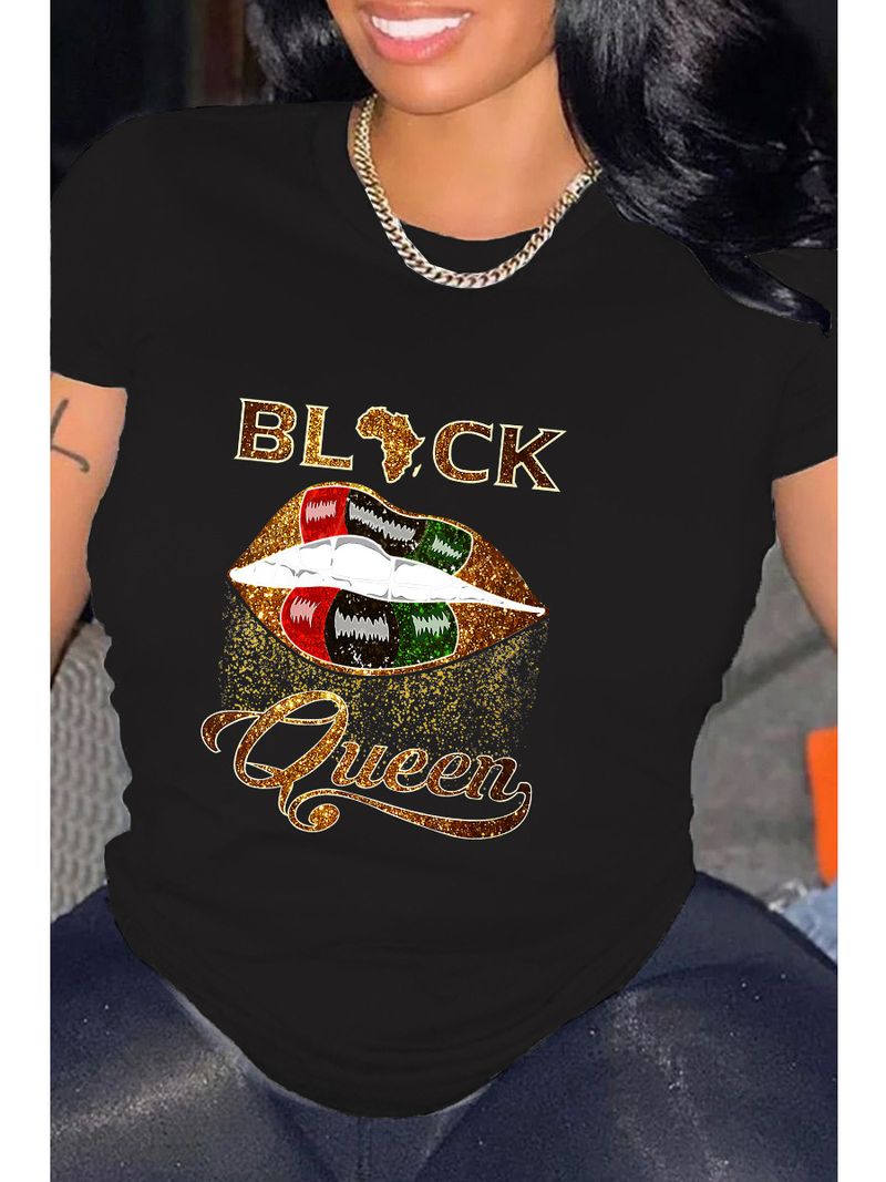 T-shirt ampia da donna con scollo tondo e stampa cartoon_voghion.com