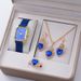 New Square Roman Watch Gem Bracelet Set Square Belt Watch Square Gem Bracelet Set Daily Birthday Anniversary Valentine's Day Gift_voghion.com
