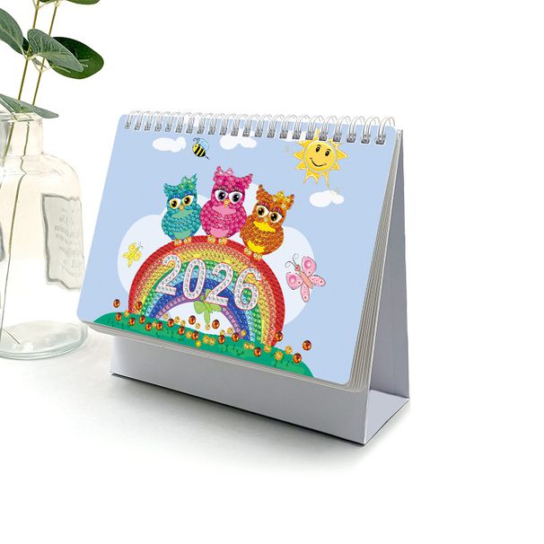 2026 New Style 13 Sheets Desk Handmade DIY Cartoon Calendar Diamond Painting_voghion.com