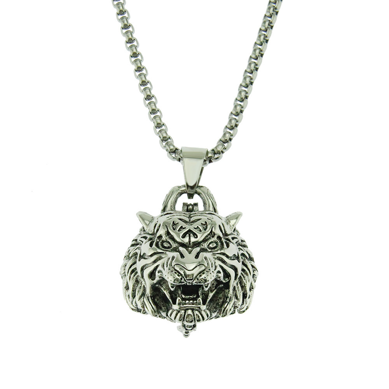 Ciondolo personalizzato a forma di tigre retrò per commemorare i parenti, collana con bottiglia di profumo per animali domestici, apribile_voghion.com