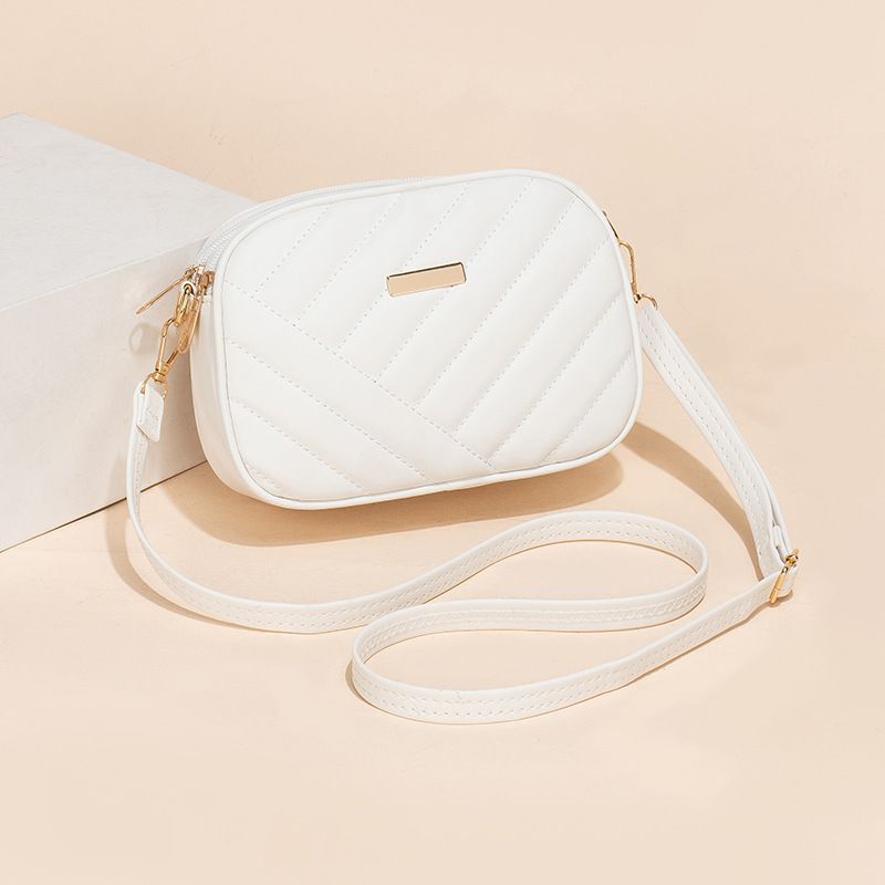 Women's Twill Embroidery Large Capacity Crossbody Camera Bag New Style Fashion Solid Color Three Layer Zipper Sequin Shoulder Bag_voghion.com