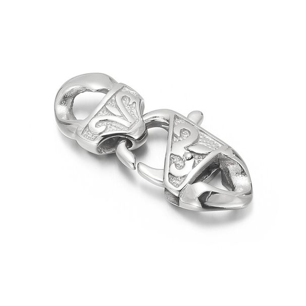 Chiusura a maglie in acciaio inossidabile per gioielli da donna con motivo unico, 11 mm e 14 mm, fibbia con testa color oro/nero/canna di fucile_voghion.com