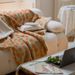 Floral Minimalist Thickened Living Room Nap Blanket Autumn Winter Warmth Shearling Sofa Blanket_voghion.com