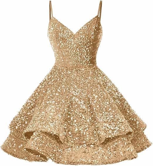 Women's Clothing Dress Blue Sequined Suspender Short Dress Temperament Waist Slimming Strap Dress_voghion.com