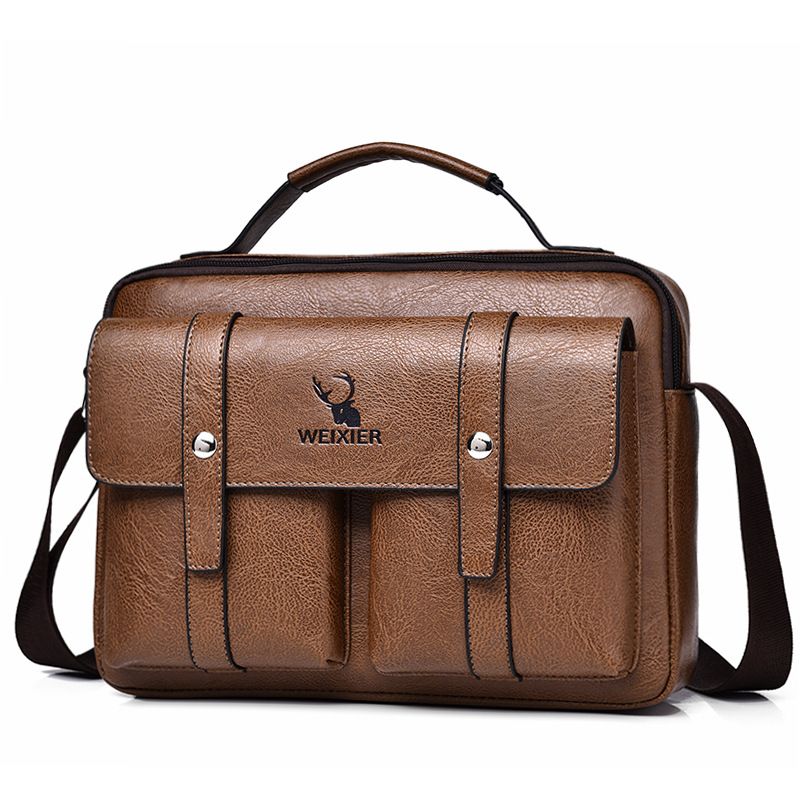 Herren-Umhängetasche mit großem Fassungsvermögen, einzelne Schultertasche, Leder, Business- und Freizeit-Umhängetasche, wasserdichte einzelne Schulter-Umhängetasche, Handtasche_voghion.com