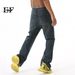 EF JEANS | 2024 New Versatile American Wax Surface Coated Blue Mop Jeans Tide_voghion.com