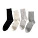 Spring And Summer Thin Socks Women's Hollow Four Leaf Clover Trendy Mid Tube Women's Socks Cream White Mesh Boneless Pure Cotton Pile Socks_voghion.com