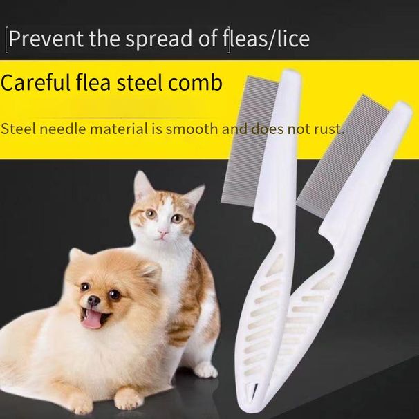 Cat Flea Comb Dog Flea Lice Dense Tooth Comb Floating Hair Comb Cat Hair Cleaner Pet Supplies._voghion.com