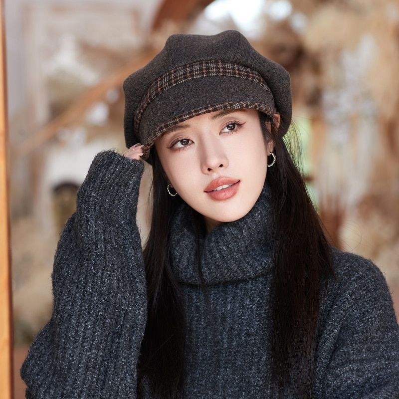 Unisex Autumn Winter Newsboy Men And Women Warm Tweed Octagonal Hat For Male Detective Hats Retro Flat Caps Chapeau_voghion.com