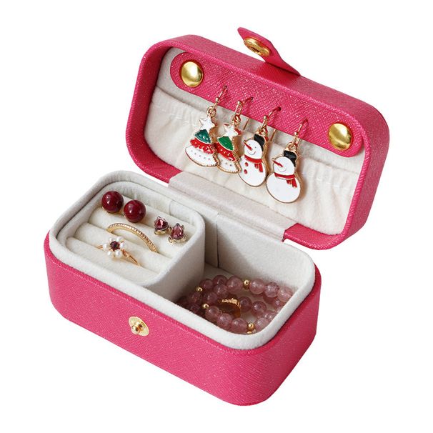 Boîte de rangement portable minimaliste pour bagues, boucles d'oreilles, chaînes, rouges à lèvres, bijoux_voghion.com