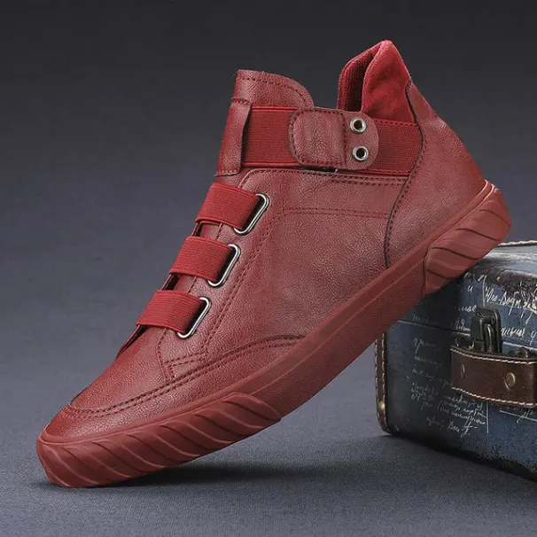 2024 Men's Leather Slip-On Loafers: Casual, Comfy, Cool High Top Flats 4 2e5ec_voghion.com