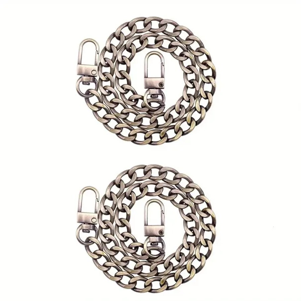 2Pcs Gold Chain Purse Flat Handbag Replacement Extender Strap Short Bag Chains 250707_voghion.com