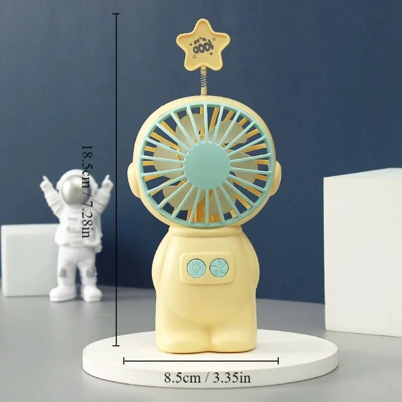 1pc Kreativer Astronaut Mini-Ventilator Tragbarer Handventilator Handventilator Mini Tragbarer USB-Ladehandventilator_voghion.com