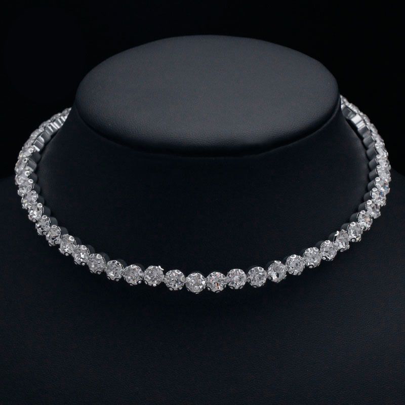 ews 】 ！ Sediger Fashion Full Bridal Accessories Elegant And Sparkling Water Diamond Single Row Collar_voghion.com