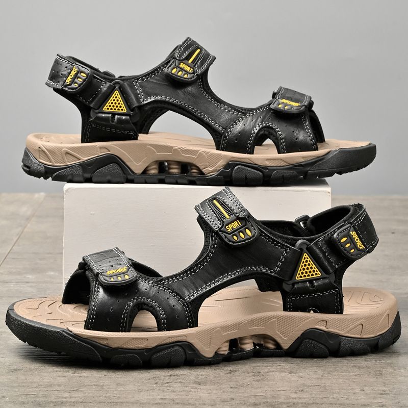 Large Sandals Men In Summer, Suitable For Outdoor Driving, Men's Sports And Leisure, Rubber Soft Soled Beach Shoes_voghion.com