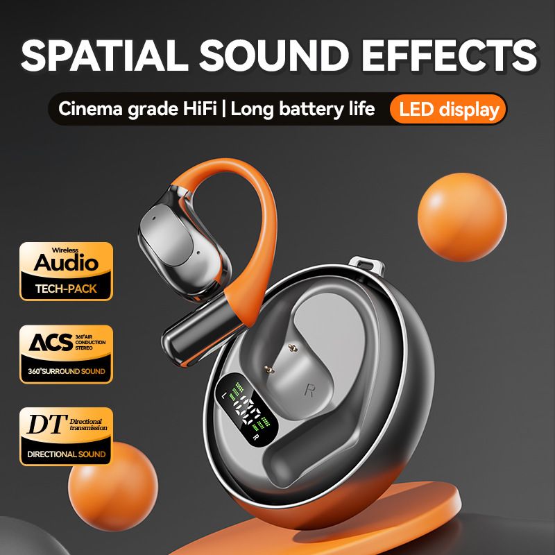 AI Intelligent Translation Bluetooth Earbuds Simultaneous Interpretation Rotating OWS Ear-hook Style_voghion.com