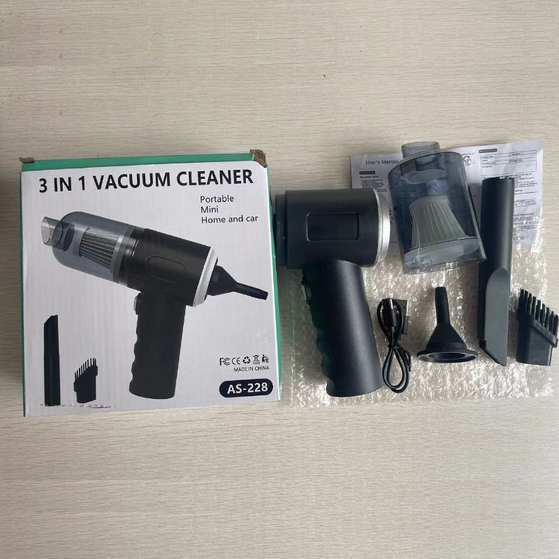 Ruční vysavač Vozidlo pro domácnost Přenosné bezdrátové nabíjení Vysoce výkonná vakuová pistole sání a foukání Dvojúčelové sání vlasů_voghion.com