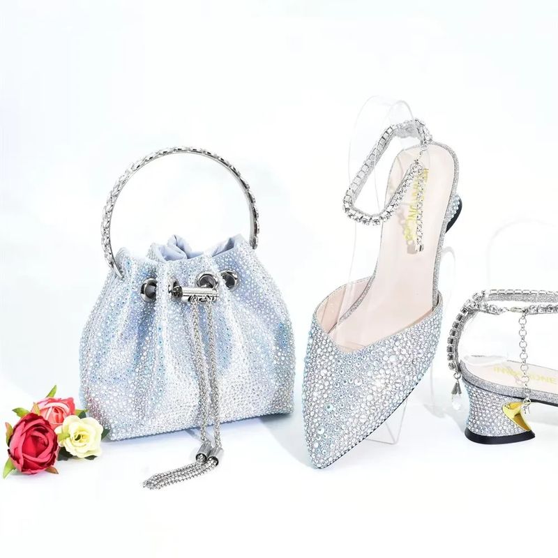 Mode spitzen heißen Diamanten nach der leeren Diamantkette mit heißen Diamanthandtaschen-Set passend_voghion.com