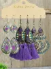 6 Retro Tassel Combination Womens Earrings Set With Bohemian Irregular Vacation And 241113_voghion.com