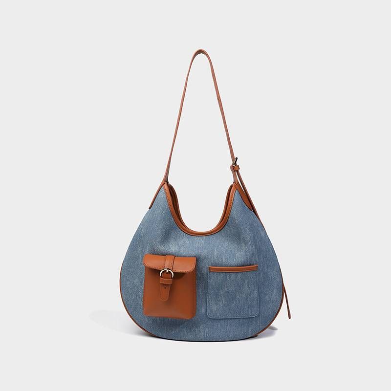 Große Jeans-Tragetasche für Damen zum Pendeln, Achseltasche 2024, neue High-End-Umhängetasche im Lazy-Style mit einer_voghion.com