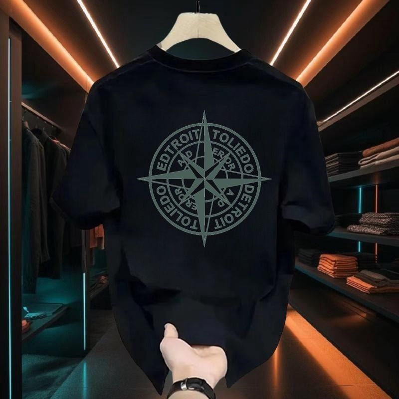 Herrenbekleidung Design Bedrucktes T-Shirt Kurzarm Sommer Hübsches Rundhals-Halbarm-T-Shirt Top_voghion.com