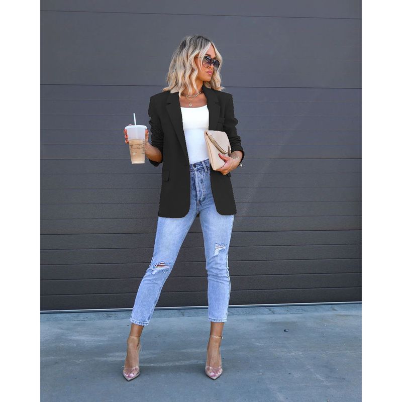Women's autumn and winter new casual pocket women's suits INS fashion loose multi-color slit jacket_voghion.com