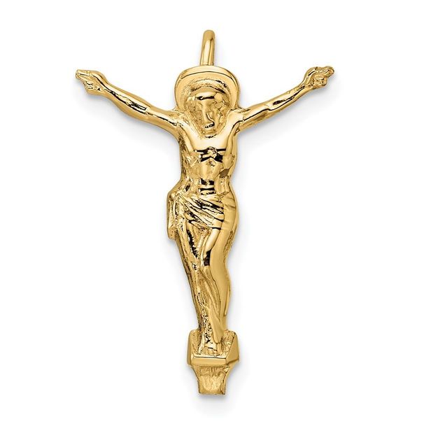 14k Polished Solid Risen Christ Chain Slide_voghion.com