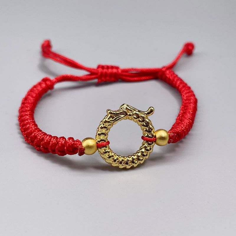 Year Of Birth Dragon Braided Rope Black And Red Rope Lucky Beads Bracelet Female National Fashion Niche Design Adjustable Bracelet_voghion.com
