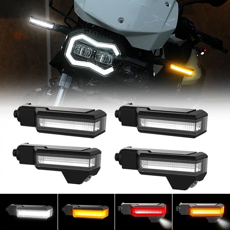 Luces LED de intermitentes delanteras y traseras para motocicleta con luz de advertencia de proyección para BMW F650GS, F800, R1200GS y R1200._voghion.com