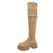 Herbst/Winter Neue Overknee-Stiefel Slim-Fit Wildleder Damen Stil Langbeinige Stiefel mit klobigem Absatz_voghion.com