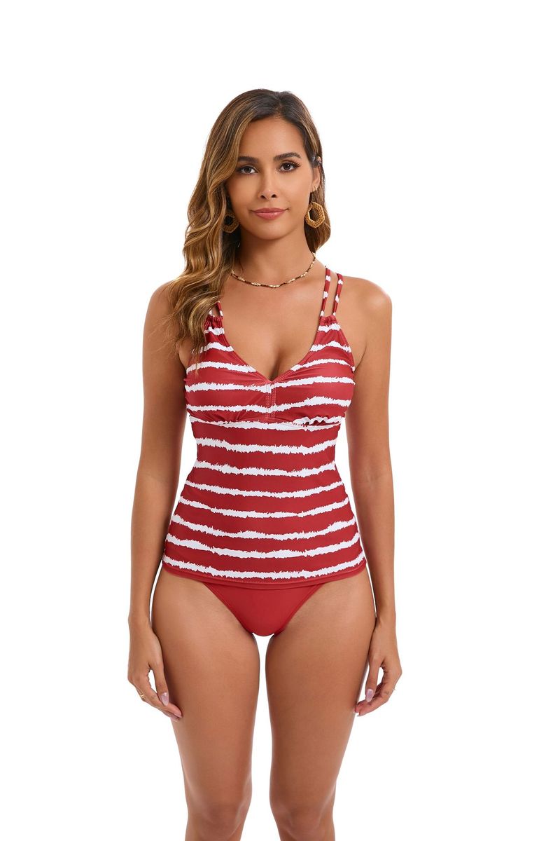 Maillot de bain deux pièces à rayures, coupe slim, pour femme, nouveauté 2025_voghion.com