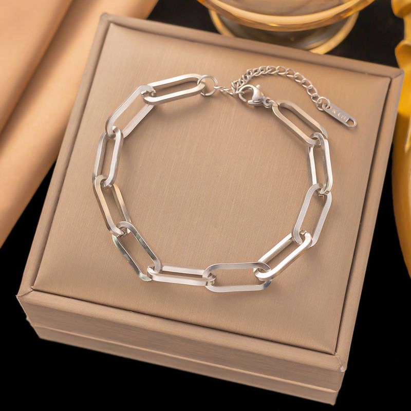 Minimalist Hip-Hop Style Titanium Steel Necklace Non-Fading Trendy Geometric Thick Cuban Clavicle Chain_voghion.com
