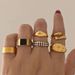 High-Quality Jewelry Gold-Plated Alloy Ring Set Niche Design Stackable Ins Style Rings For Women_voghion.com