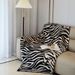 Zebra-Print Sofa Throw Semi-Velvet Office Nap Decorative Blanket_voghion.com